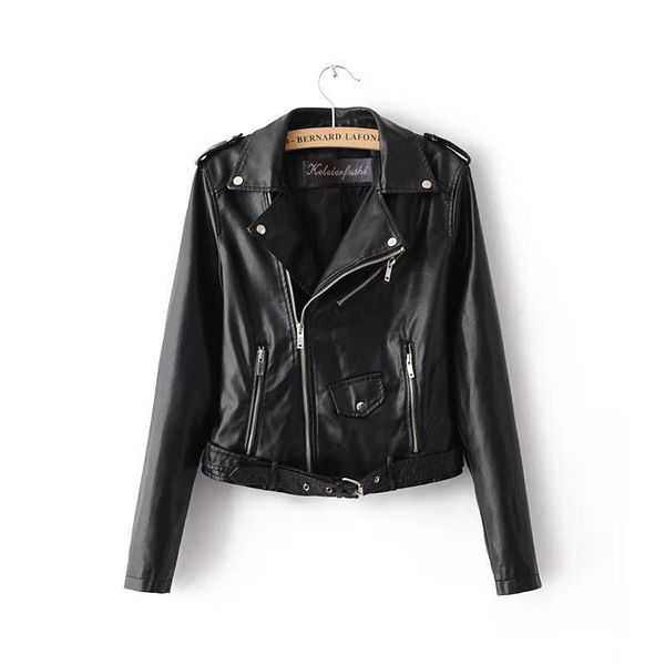 

women's leather & faux 2021 spring black long coat pu biker jacket korean fashion locomotive clothing gothic ladies coats harajuku