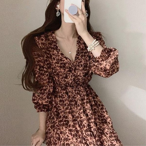 

spot small broken flower dress casual dresses, Black;gray