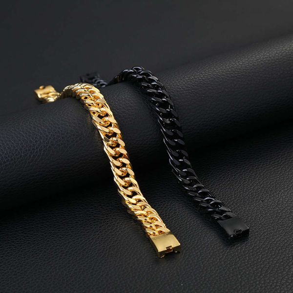 

hiphop hip hop bracelet trend double button gold plated men's flat hand accessories, Golden;silver