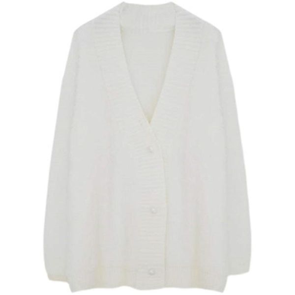 

women's knits & tees autumn winter cardigans imitate mink female knitted coats long sleeve loose large size lady sweater jackets casual, White