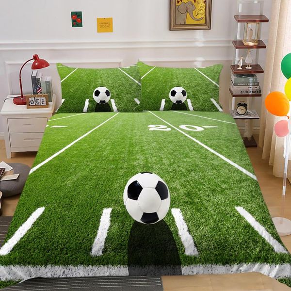 

bedding set single green football print king size duvet cover home use full unique design bed quilt sets