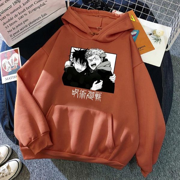 

men's hoodies & sweatshirts jujutsu kaisen itadori yuji fushiguro megumi hoodie male casual creative pullover loose tracksuit for men c, Black