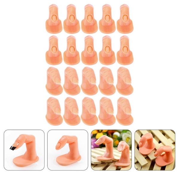 

false nails 20pcs acrylic nail art display fingers training finger models, Red;gold