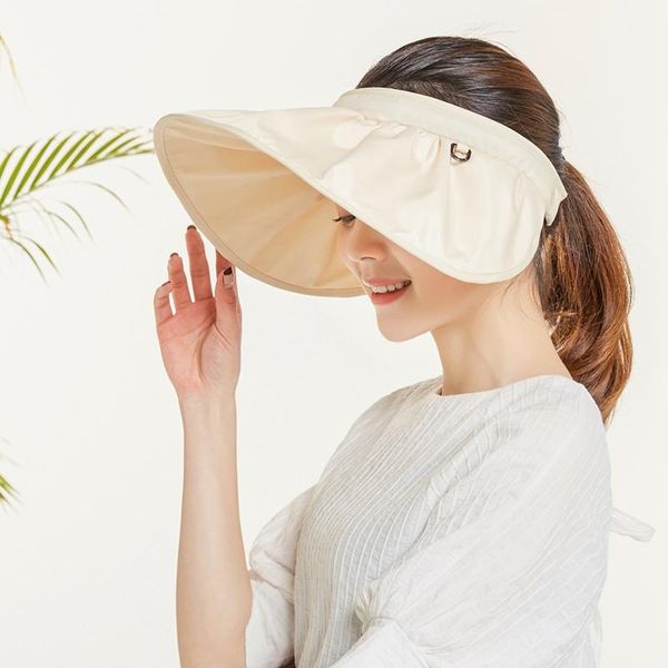 

wide brim hats one hat, two use summer sun foldable quick-drying big beach ladies straw uv protection, Blue;gray