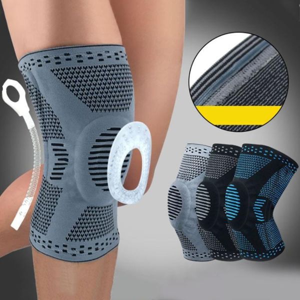 

elbow & knee pads 1pcs elastic pad support basketball running sport sleeve strap protector kneepad gym weight lifting, Black;gray