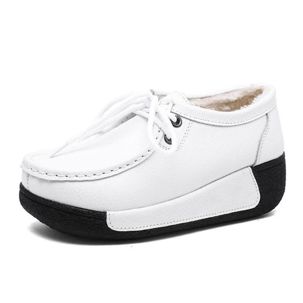 

boots winter women leather han edition fashion girl casual shoes lady warm large number 41-35 # 39, Black