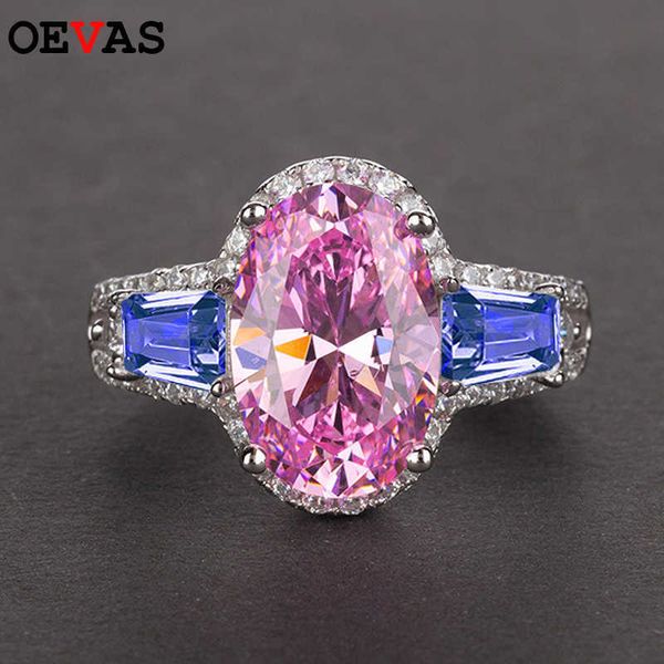

oevas sparkling 8 carats high carbon diamond engagement ring for women 100% 925 sterling silver wedding party fine jewelry gifts, Golden;silver