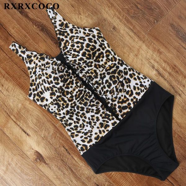 

one-piece suits rxrxcoco swimsuit one piece printed women's swimming suit leopard bathing costume floral swimwear women beachwear