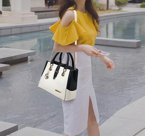 

evening bags women's designer handbag 2021 fashion pu leather women bag contrast lady tote shoulder messenger crossbody