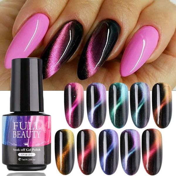 

7ml 9d magnetic gel cat eye nail polish laser glitter magnet art