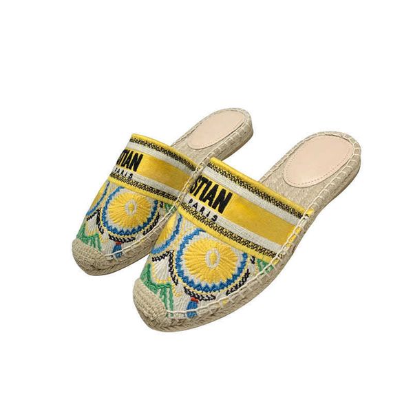 

slippers d family embroidered fisherman's half slippers for women zly, Black