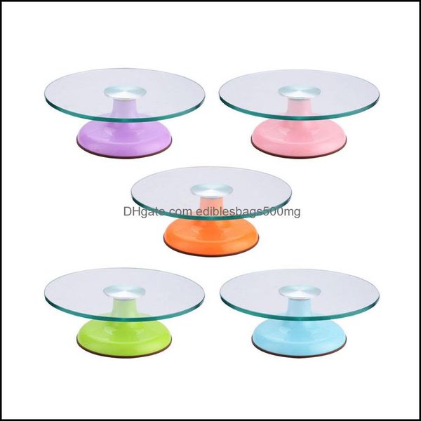 Pizza napolitana Pizza Bakeware Bakeware Kitchen Dining Garden Home Garden 13 polegadas de vidro giratória Ferramentas de decoração rotativa Bolo Stand Table Diy Baking Tool Tool