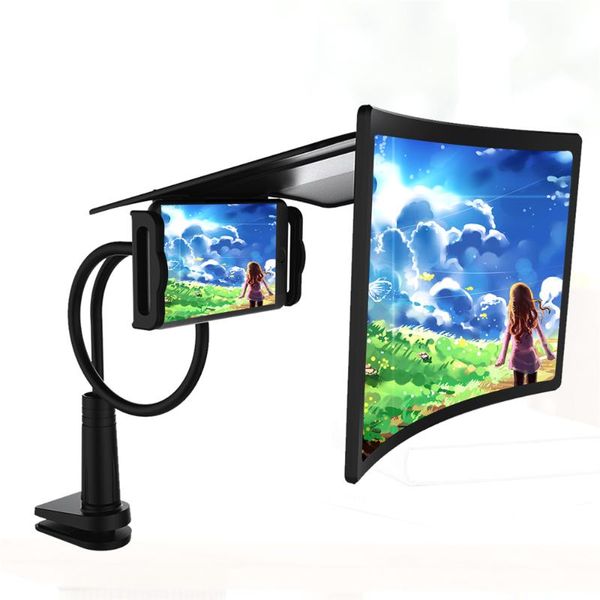 

cell phone mounts & holders 12'' portable foldable 3d hd mobile screen magnifier curved enlarger home cinema holder bracket