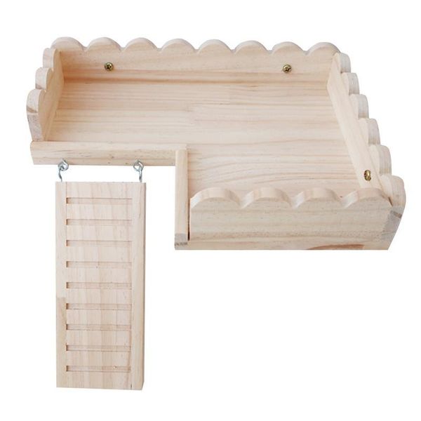 

small animal supplies 1 set hamster wood platform tray foundation cage toys