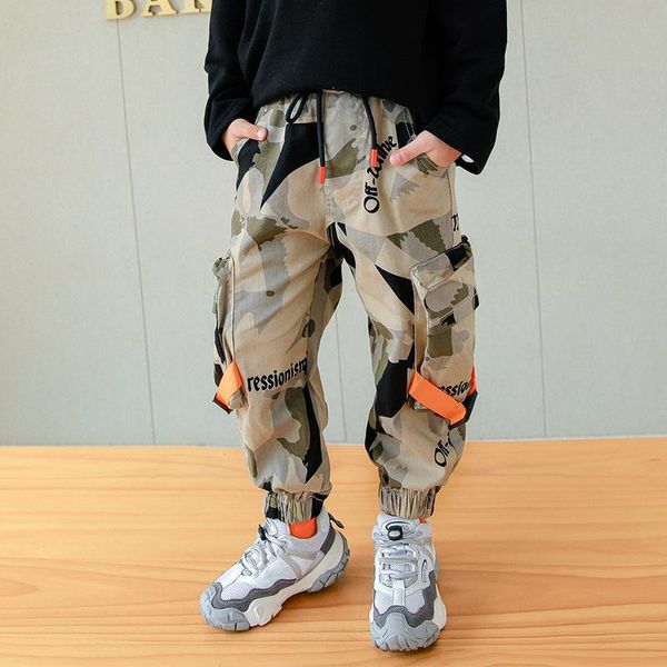 

kids boys camouflage print pants fashion teenage cargo trousers hiphop cool children clothing size 8 10 12 years old, Blue