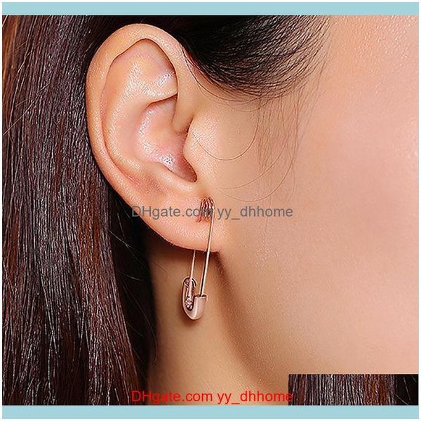 

jewelrygold sier color paper clip pin earrings alloy circle buckle hoop for women korean style ear ring jewelry gift & hie drop delivery 202, Golden;silver