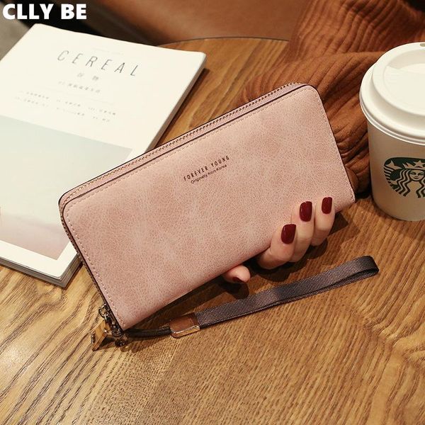 

wallets leather fashion women purses long zipper women's wallet money holder female purse, Red;black
