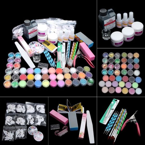 

nail art tools crystal set 42 color powder with glue/file/sequins/glitter supplies kits