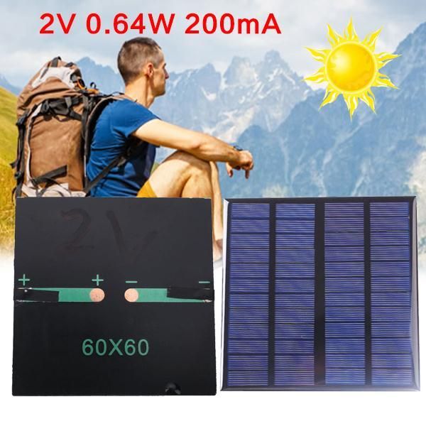 

techvilla 100pcs 2v 0.64w 200ma polysilicon solar panel portable diy sunpower power cell charger module for phone repairing tools