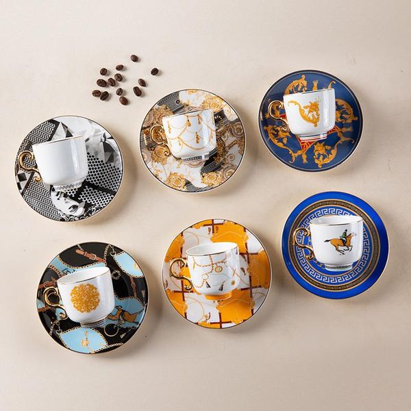 

arabian style espresso cup and dish bone china tea saucer gifts box packaging business gift good home use cups & saucers