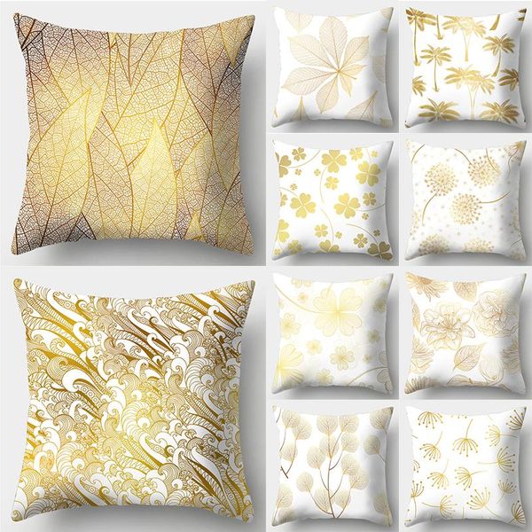 

golden leaves cushion cover 45x45cm polyester decorative pillow sofa bed case cushion/decorative