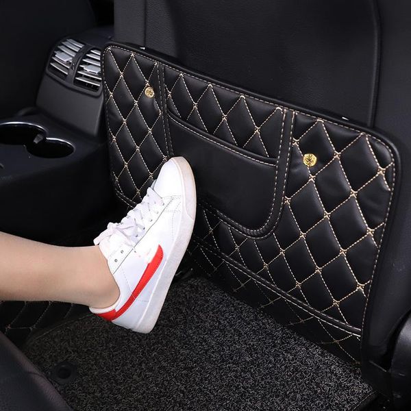 

car organizer universal leather seat back protector cover children anti-kick pad wear-proof anti-dirty mat storage bag accessories