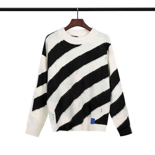 

new 2021 men luxury winter gentle classic stripe with tag knit casual sweaters pullover asian plug size high drake #d282, Black