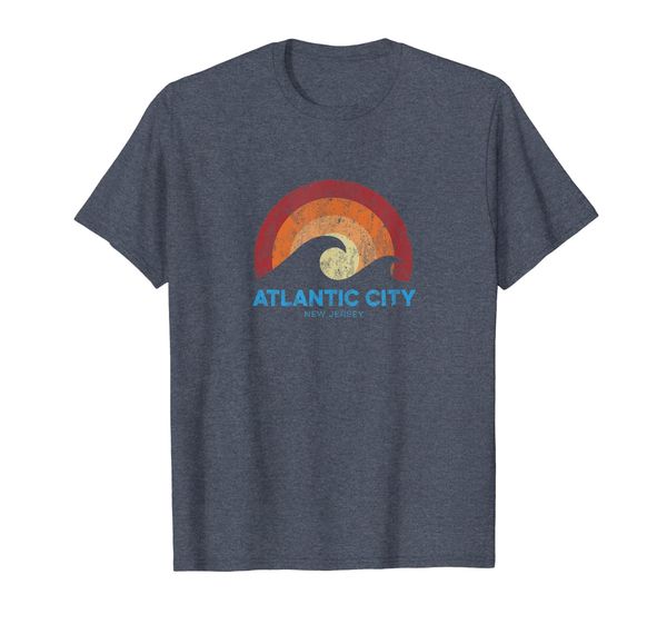 

Atlantic City New Jersey NJ Retro Surf Beach Vibe Tee, Mainly pictures