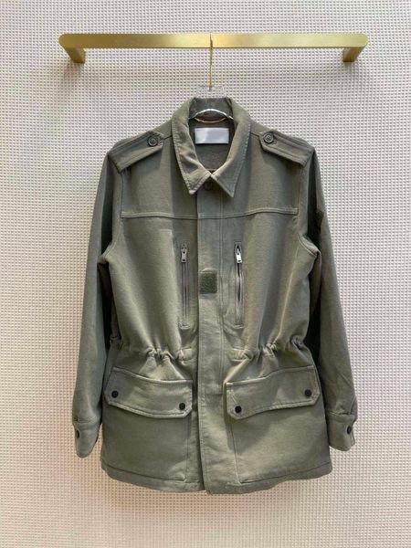 

women's trench coats streetwear tooling jacket for women spring fall 2021 handsome epaulet large pocket cotton waist jackets la, Tan;black
