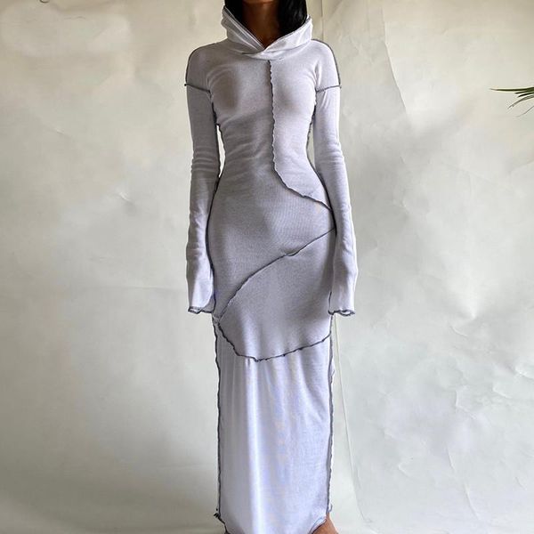 

casual dresses nice women hooded long sleeve slim party dress autumn winter elegant streetwear, Black;gray