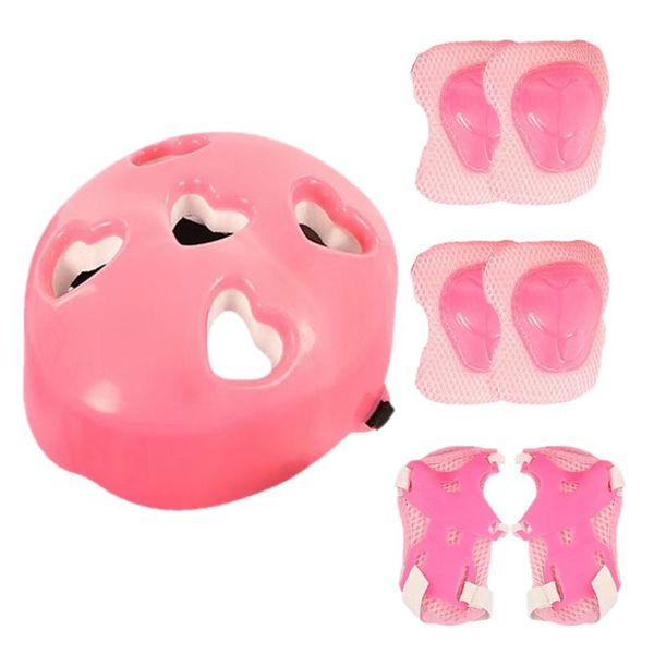 

elbow & knee pads 7pcs/set kids boy girl safety helmet pad sets children cycling skate bicycle protection guard, Black;gray