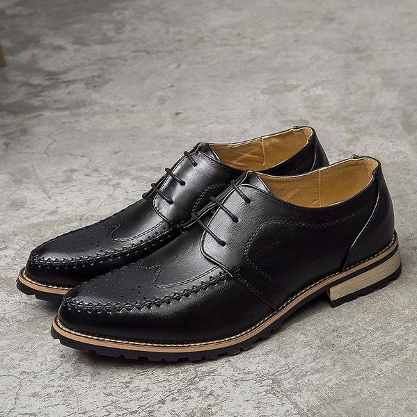 

dress shoes men formal spring leather comfortable luxury fashion #ms8116168, Black
