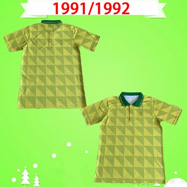 

new castle retro 1991 1992 united soccer jersey 91 92 football shirt vintage camiseta blue third green maillot cole asprilla shearer barnes, Black;yellow