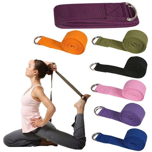 

resistance bands 180cm multicolors yoga belt stretch strap d-ring fitness exercise gym rope figure waist leg