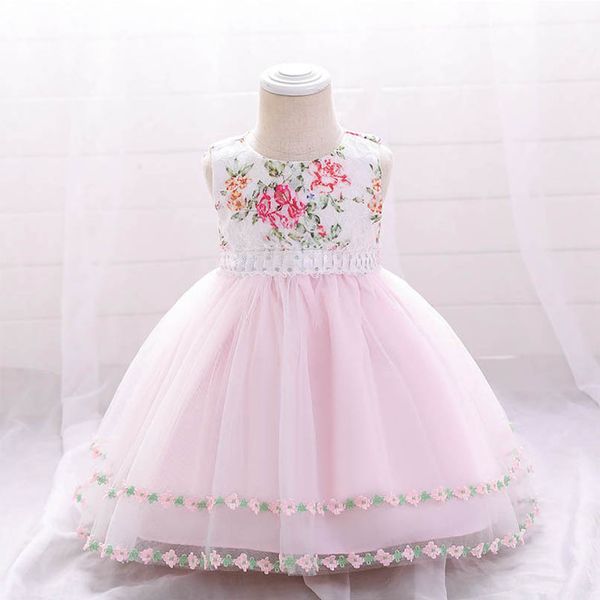 

girls dresses baby clothes child clothing childrens mesh skirt printed princess flower party formal dress b7636, Red;yellow