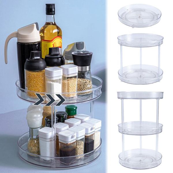 

multifunctional transparent rotatable cabinet organizer drink cosmetic storage rack for the kitchen cupboard & organization