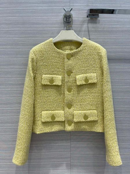 

women's suits & blazers fashion retro tweed jacket for women spring fall 2021 four pocket design chic gold button coats high-end brand, White;black