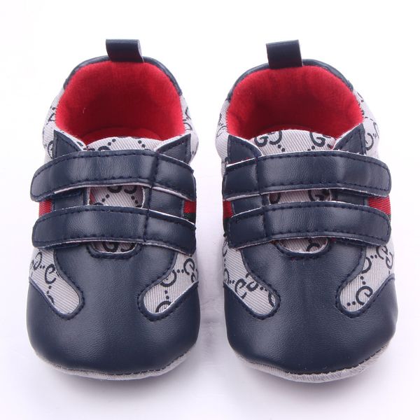 Neonate Scarpe da ragazzo Scarpe da ginnastica Scarpe da culla Neonato Calzature in pelle PU Scarpe da bambina First Walker 0-18 mesi