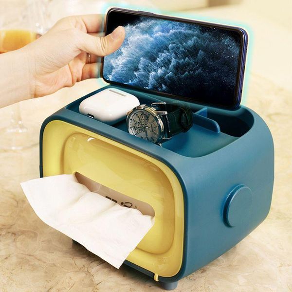 

tissue boxes & napkins retro television pattern box roll paper storage container phone holder