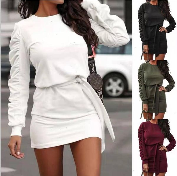 

women dress versize itself vestido de mujer womens sweaters autumn winter long sleeved tie casual woman, Black;gray