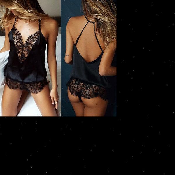 

womens rompers hirigin v neck lace patchwork sling babydoll nightwear slim playsuits drop good quality, Black;white