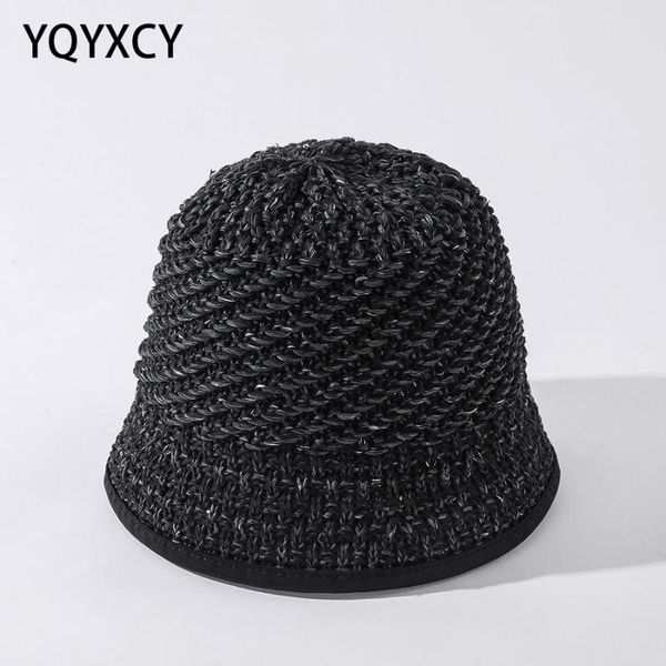 

wide brim hats yqyxcy bucket hat summer women outdoor sun protection straw fishing beach travel sunshade gorros, Blue;gray