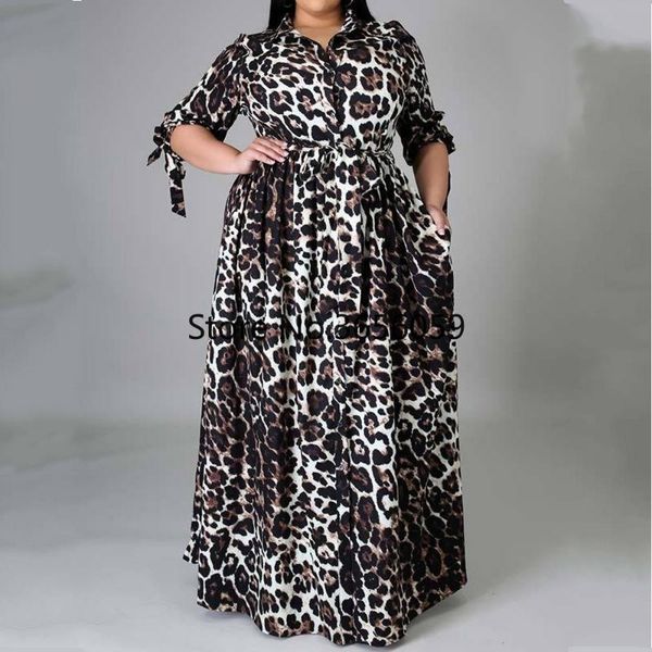 

xl-5xl plus size african dress for women leopard print casual maxi long 2021 vestidos clothes big 4xl 3xl dresses, Black;gray