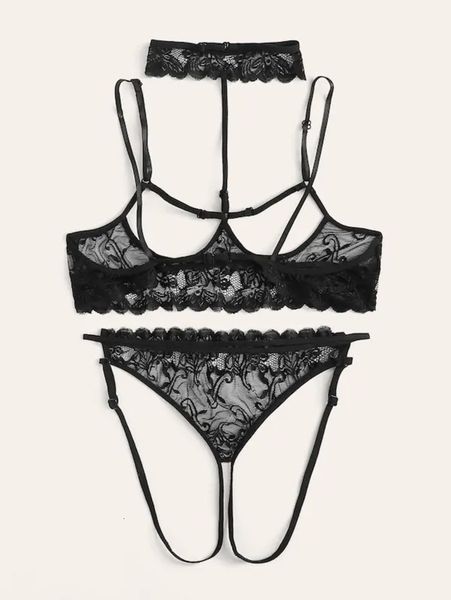 

deep v lace lingerie thin cotton comfortable large size lingerie, Red;black