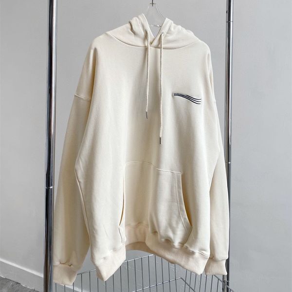 

paris home embroidery black label wave small label coke hoodie apricot pullover loose and lazy