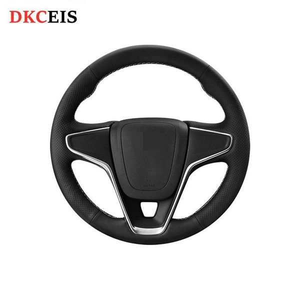 

steering wheel covers hand stitch black genuine leather car cover for insignia 2014-2021 regal vauxhall