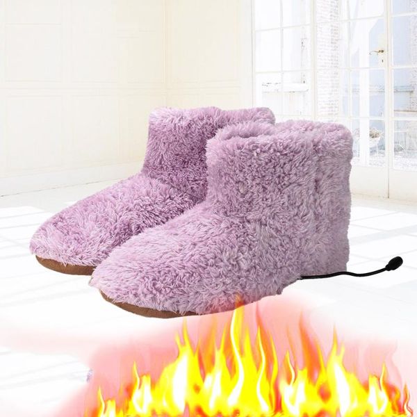 

carpets rechargeable electric heated shoes foot warming usb charge comfortable washable thermal warmer boot winter boots