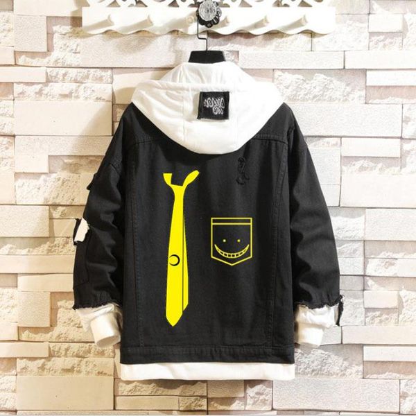 

assassination classroom re:life in a different world from zero cosplay hooded loose sweater printing hoodie blue jeans wear men's hoodi, Black