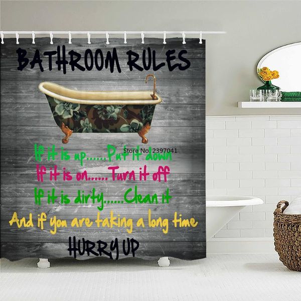 

shower curtains quality personality wood word fabric waterproof polyester retro bath curtain bathroom bathtub decor with hooks