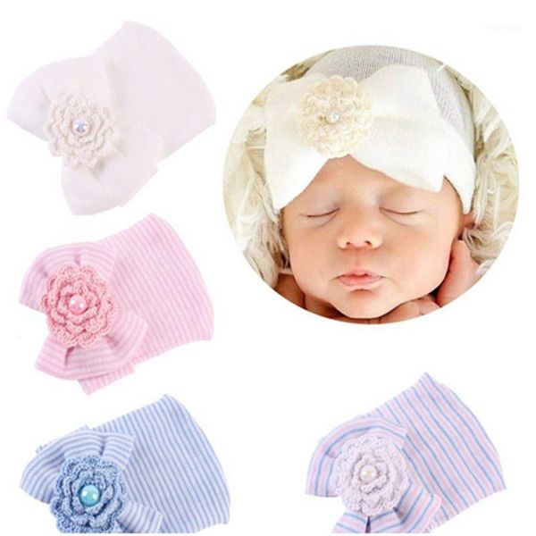 

caps & hats 1pc baby infant toddler girls beanie bow flower soft born cap cute fashion floral winter warm 4 colors1, Yellow